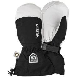 Hestra Army Leather Heli Ski Mitt, Junior Black -Hestra-Shop hestra army leather heli ski mitt jr black 239304 12088