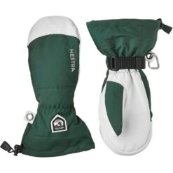 Hestra Army Leather Heli Ski, Ski Mitt, Bottle Green