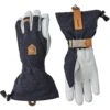 Hestra Army Leather Patrol Gauntlet, Ski Gloves, Navy