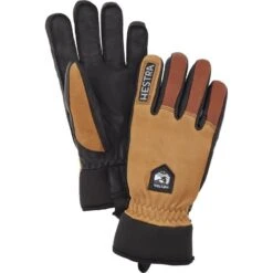Hestra Army Leather Wool Terry Ski Gloves, Cork/brown