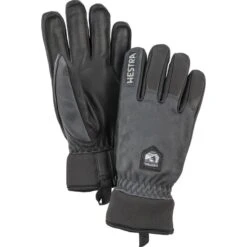 Hestra Army Leather Wool Terry Ski Gloves, Grey/black
