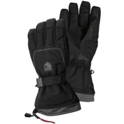 Hestra Gauntlet Ski Gloves, Mens, Black