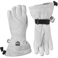 Hestra Heli Ski, Ski Gloves, Women, Pale Grey/offwhite