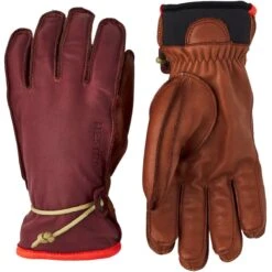 Hestra Wakayama, Gloves, Bordeaux/brown